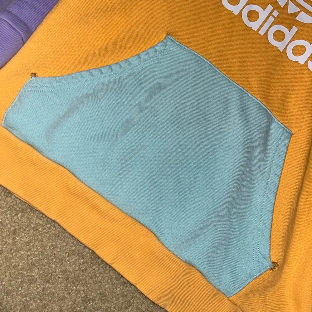 Adidas Pastel Blue and Orange Hoodie